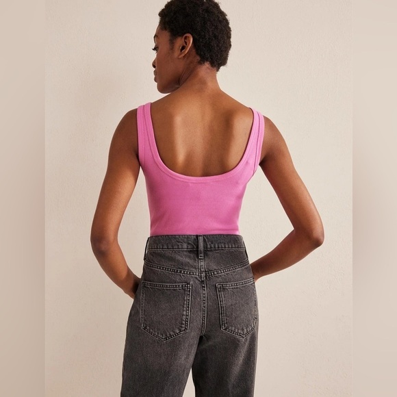 NEW Boden Scoop Neck Ribbed Tank in Plum‎ Blossom S - Picture 3 of 8